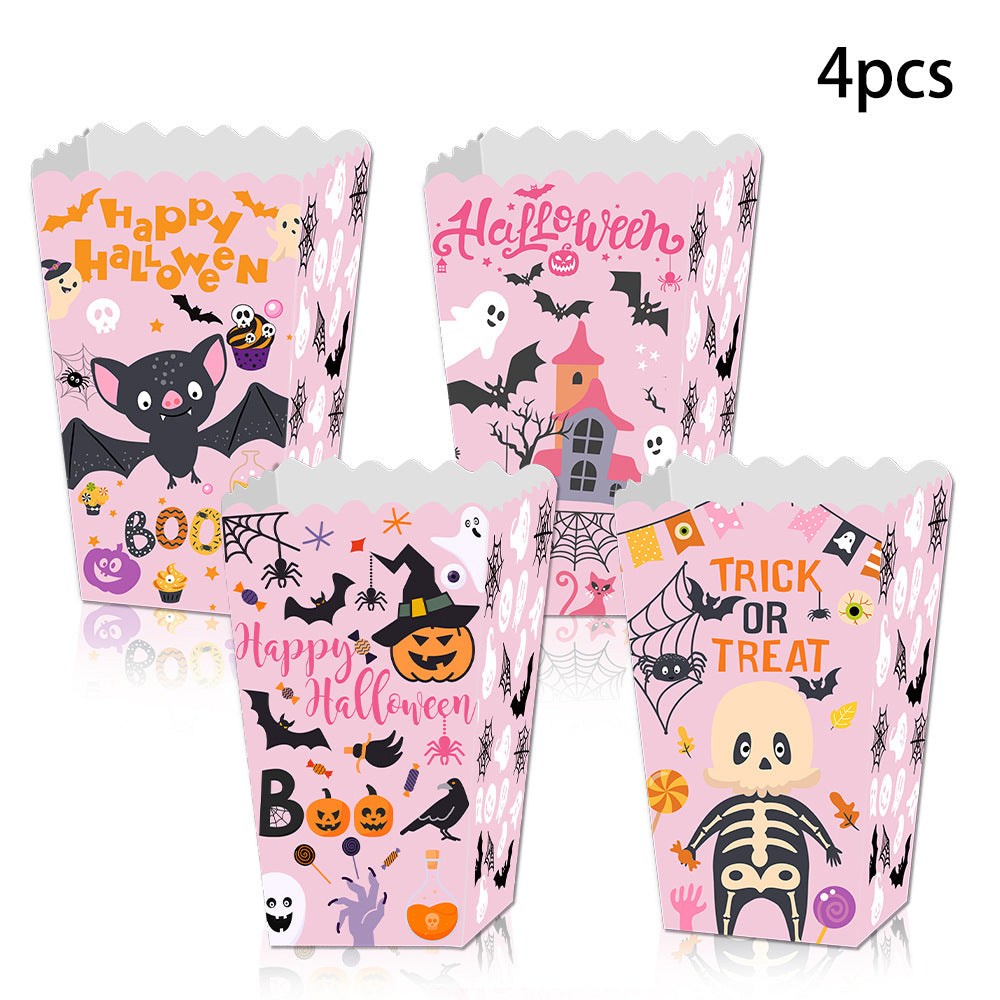Wholesale 4/8/12pcs/pack Halloween Themed Bloody Hands Scary Snacks Popcorn Carton Party Decoration Supplies
